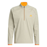 adidas Mens Ultimate365 Durable Water Repellent Wind Quarter Zip Wonder Cargo/Lucid Orange
