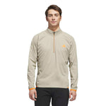 adidas Mens Ultimate365 Durable Water Repellent Wind Quarter Zip Wonder Cargo/Lucid Orange