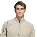 adidas Mens Ultimate365 Durable Water Repellent Wind Quarter Zip Wonder Cargo/Lucid Orange