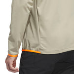 adidas Mens Ultimate365 Durable Water Repellent Wind Quarter Zip Wonder Cargo/Lucid Orange