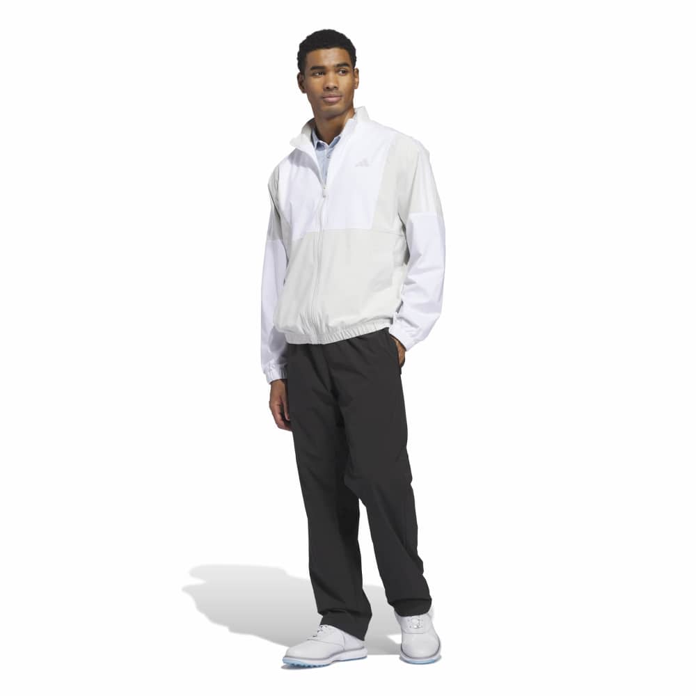 adidas Mens Beyond Twistweave Full Zip Golf Windbreaker Orbit Grey