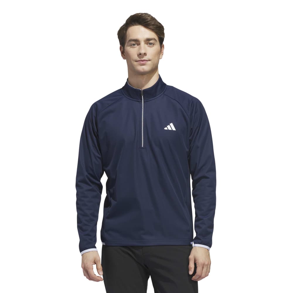 adidas Mens Ultimate365 Durable Water Repellent Wind Quarter Zip Mid Layer Collegiate Navy/White KC1122