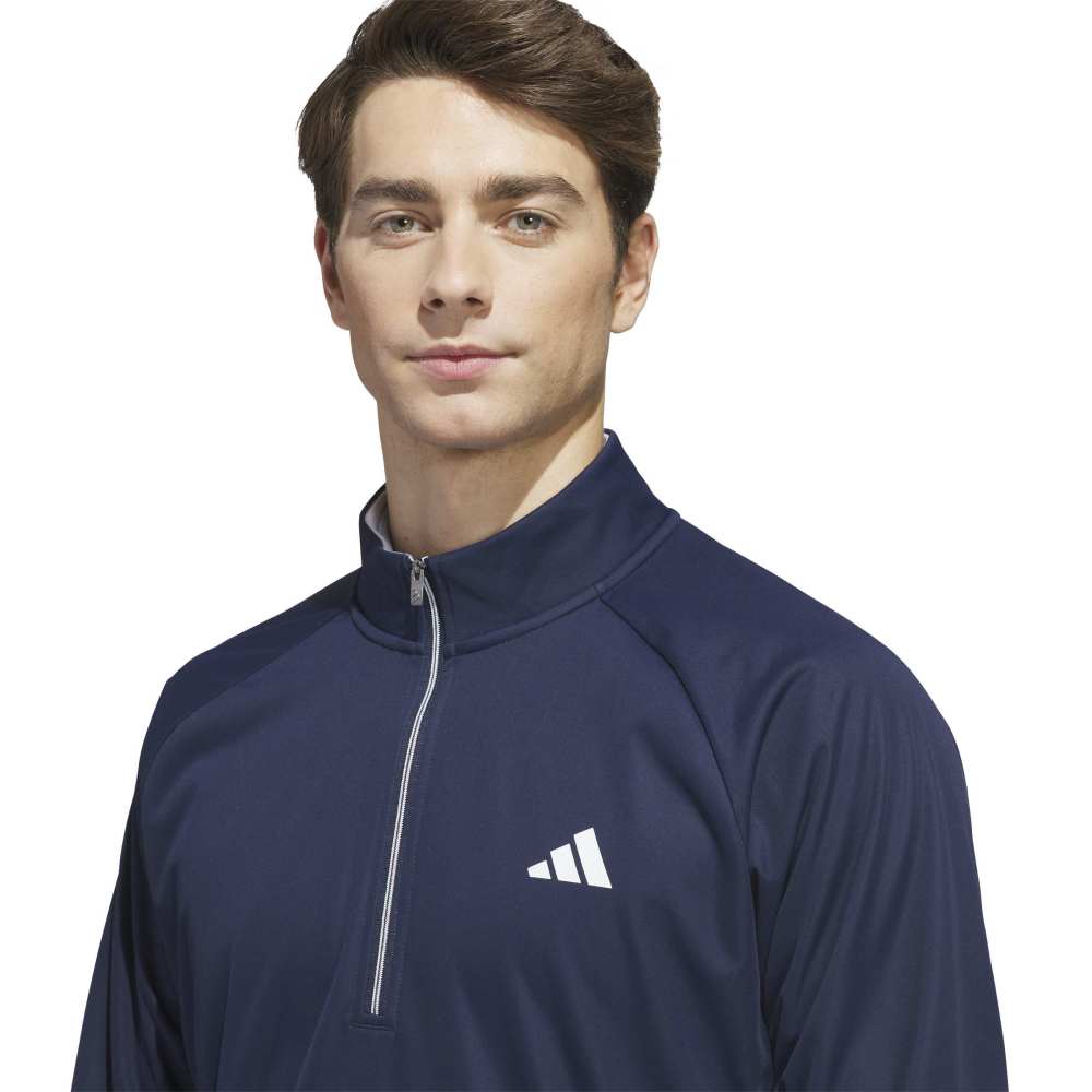 adidas Mens Ultimate365 Durable Water Repellent Wind Quarter Zip Mid Layer Collegiate Navy/White KC1122