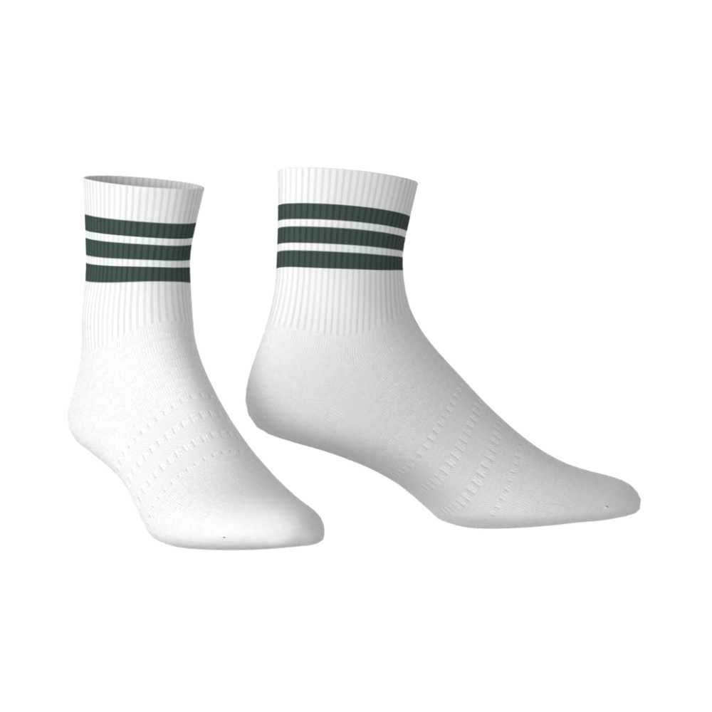 adidas 3 Stripe Half Crew Socks - White