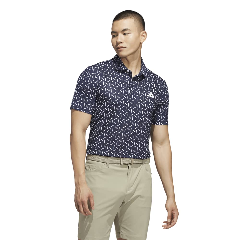 adidas Ultimate365 Mesh Print Climacool Polo Shirt Collegiate Navy
