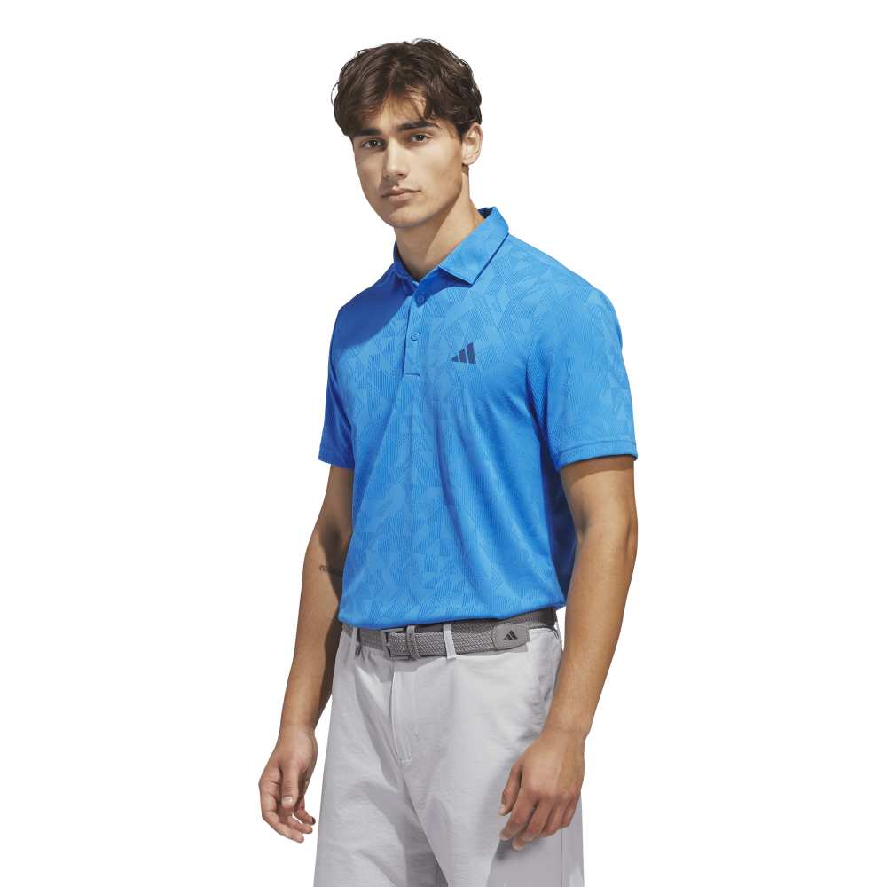adidas Ultimate Textured Jacquard Golf Polo - Lucid Ray Blue | KE7711