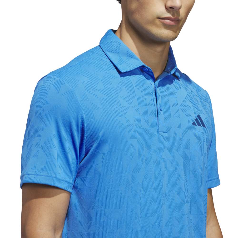 adidas Ultimate Textured Jacquard Golf Polo - Lucid Ray Blue | KE7711
