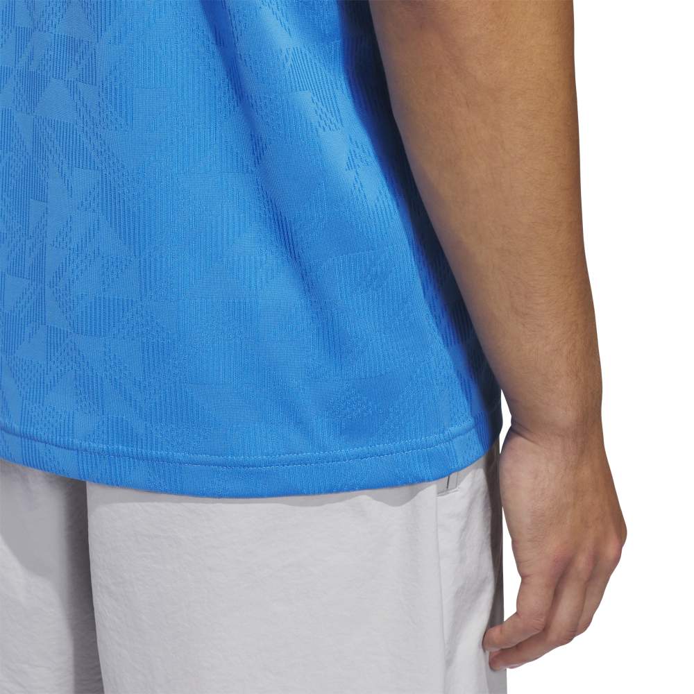 adidas Ultimate Textured Jacquard Golf Polo - Lucid Ray Blue | KE7711
