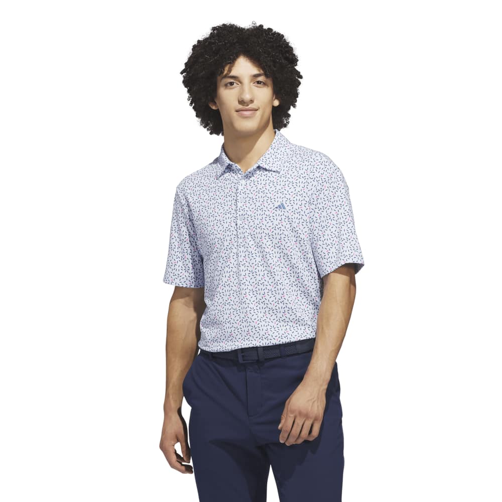 adidas Ultimate365+ Softprint Long-Sleeve Polo - Crystal Sky | KF0351