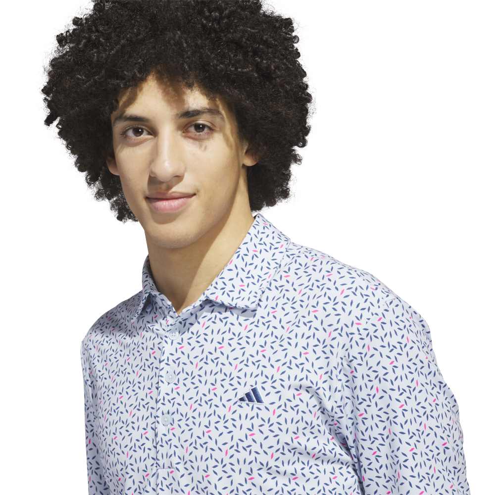 adidas Ultimate365+ Softprint Long-Sleeve Polo - Crystal Sky | KF0351