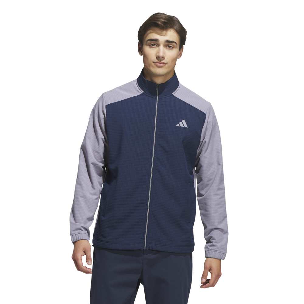 adidas Mens Ultimate365 Textured Wind Golf Jacket Slate/Collegiate Navy