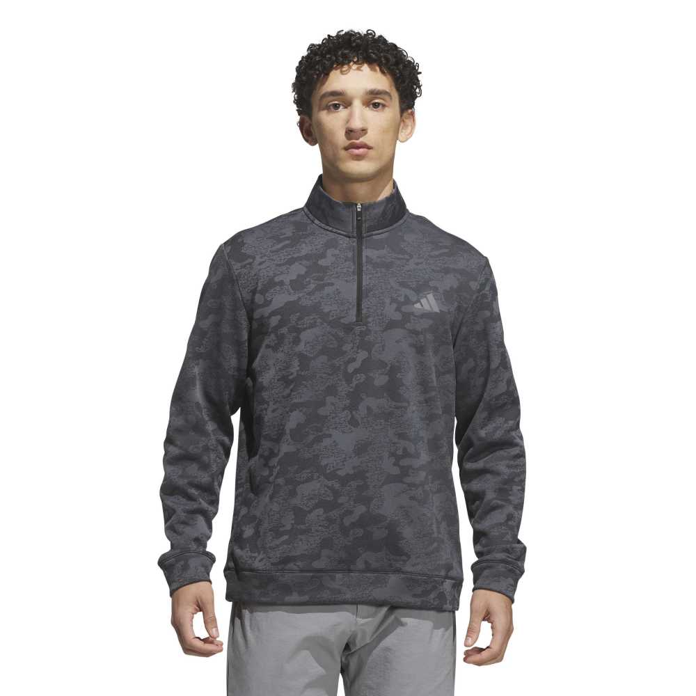 adidas Mens Ultimate365 Durable Water Repellent Quarter Zip Mid Layer Black/Grey Four KG7169