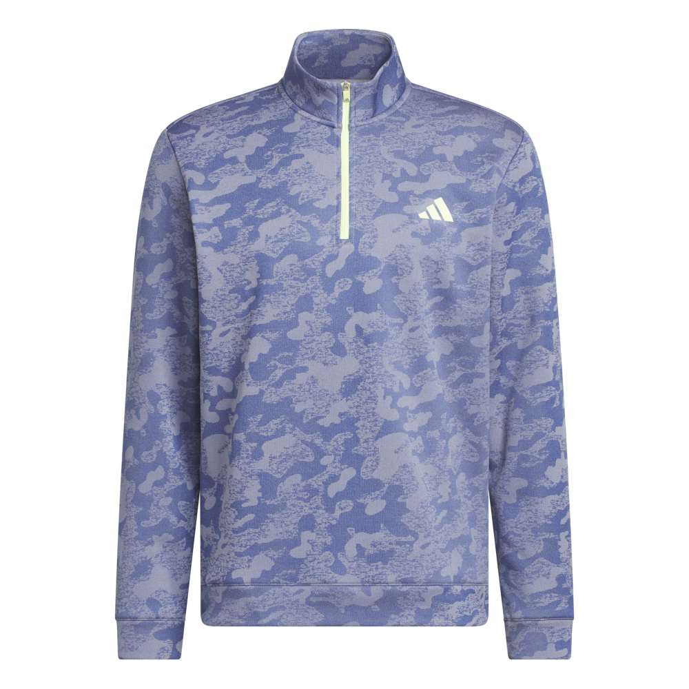 adidas Ultimate 365 Durable Water Repellent Quarter-zip Sweatshirt - Dual Indigo / Frozen Lemon