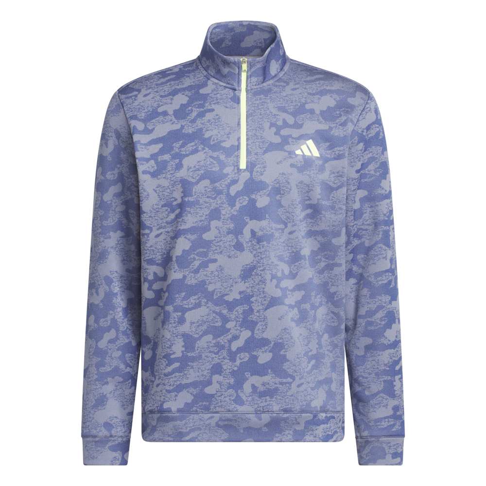 adidas ULTIMATE365 Durable Water Repellent Quarter-zip Sweatshirt Dual Indigo / Frozen Lemon