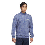 adidas ULTIMATE365 Durable Water Repellent Quarter-zip Sweatshirt Dual Indigo / Frozen Lemon