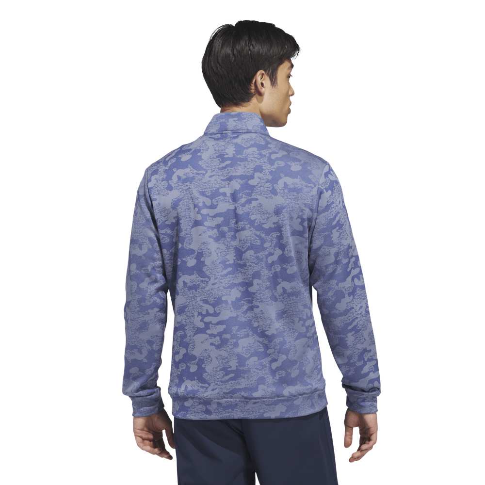 adidas ULTIMATE365 Durable Water Repellent Quarter-zip Sweatshirt Dual Indigo / Frozen Lemon