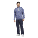 adidas ULTIMATE365 Durable Water Repellent Quarter-zip Sweatshirt Dual Indigo / Frozen Lemon