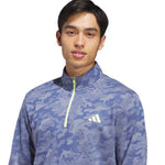 adidas ULTIMATE365 Durable Water Repellent Quarter-zip Sweatshirt Dual Indigo / Frozen Lemon