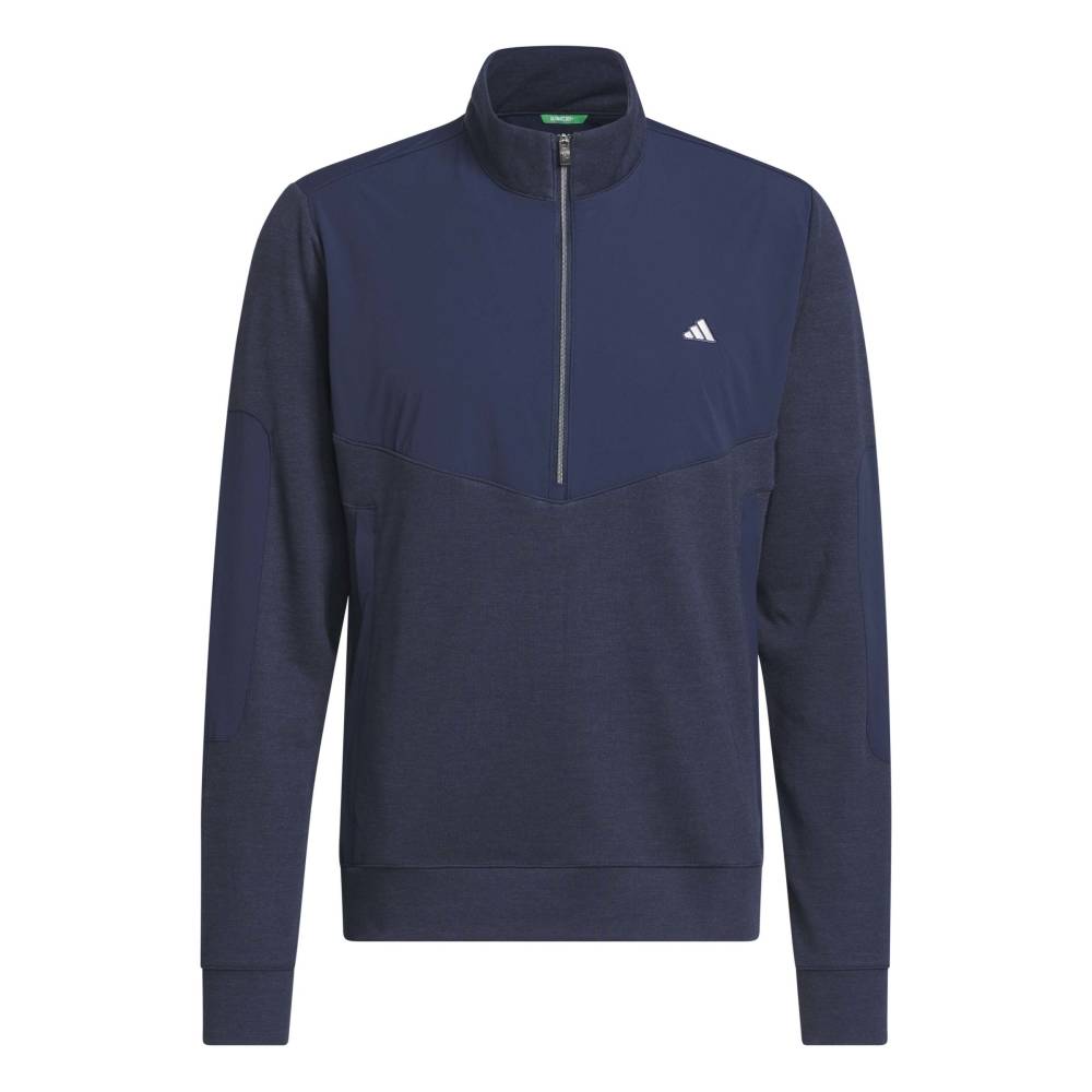 adidas Mens Ultimate365+ Course Control Hybrid Quarter Zip Mid Layer Collegiate Navy KG7198