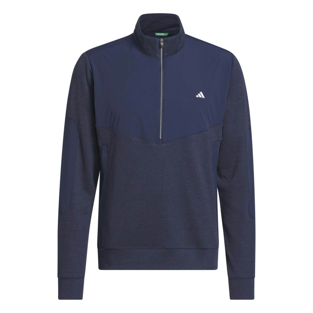 adidas Mens Ultimate365+ Course Control Hybrid Quarter Zip Mid Layer Collegiate Navy KG7198