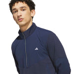 adidas Mens Ultimate365+ Course Control Hybrid Quarter Zip Mid Layer Collegiate Navy KG7198