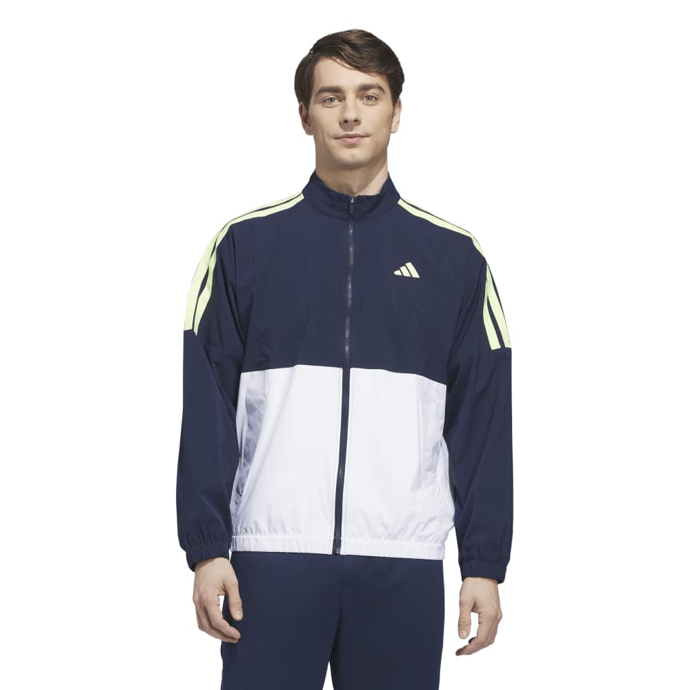 adidas Beyond Twistweave Full-zip Windbreaker White / Collegiate Navy