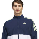 adidas Beyond Twistweave Full-zip Windbreaker White / Collegiate Navy