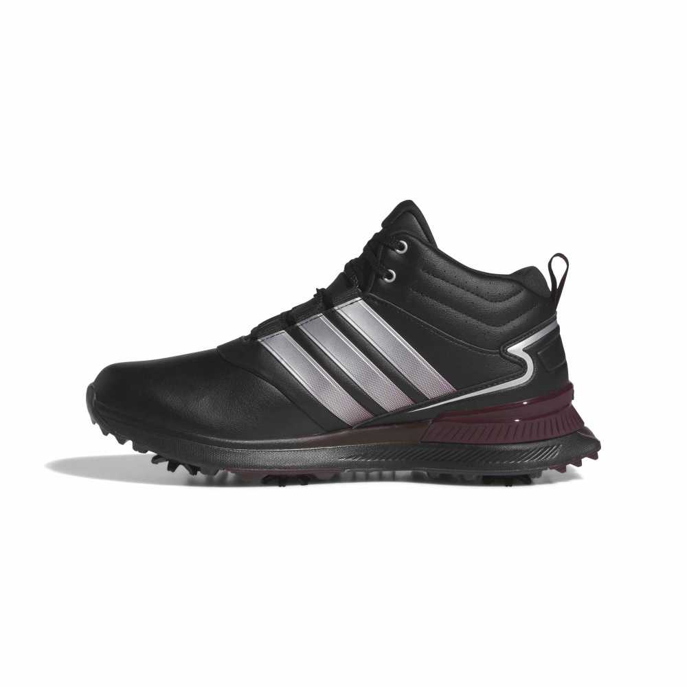 adidas Mens R2C Mid Climaproof Golf Shoes Black/Silver/Maroon