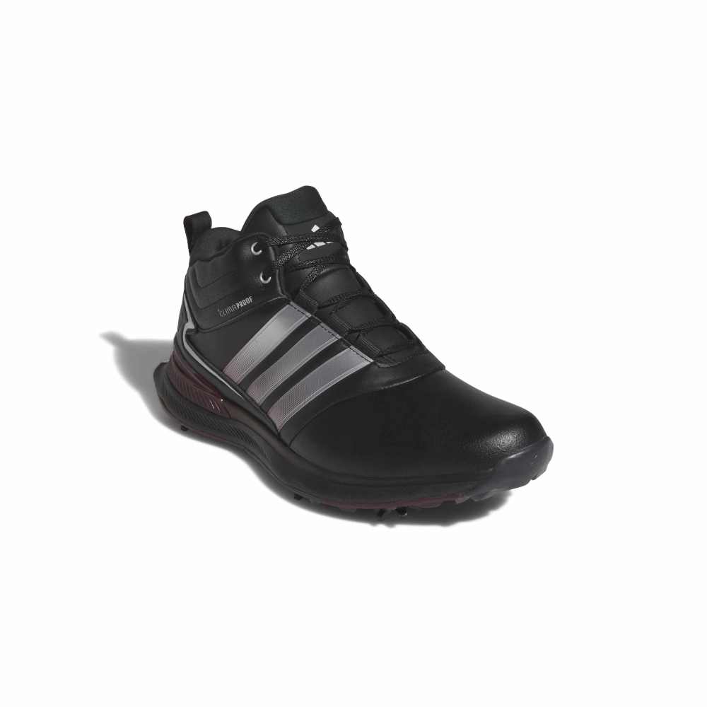 adidas Mens R2C Mid Climaproof Golf Shoes Black/Silver/Maroon