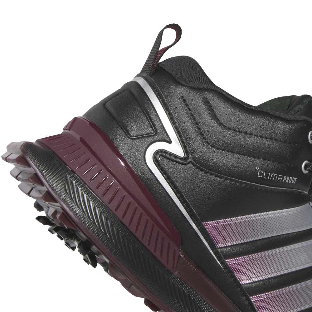 adidas Mens R2C Mid Climaproof Golf Shoes Black/Silver/Maroon