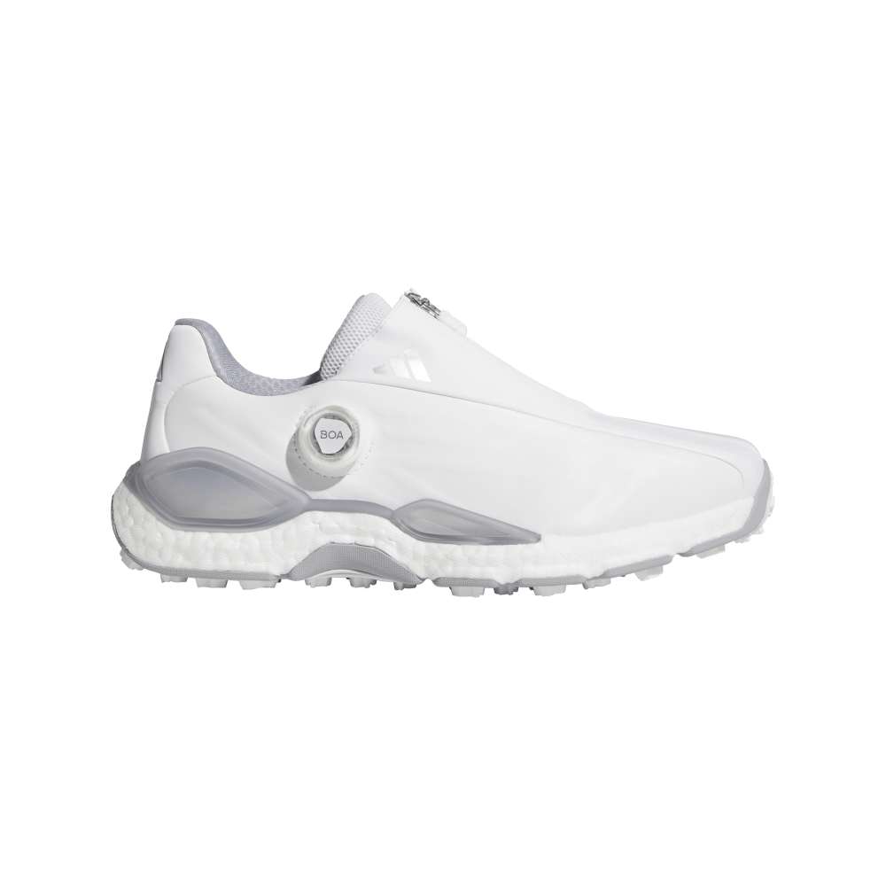 adidas Mens CODECHAOS BOA 27 Spikeless Golf Shoes - White/Silver Met./Halo Silver