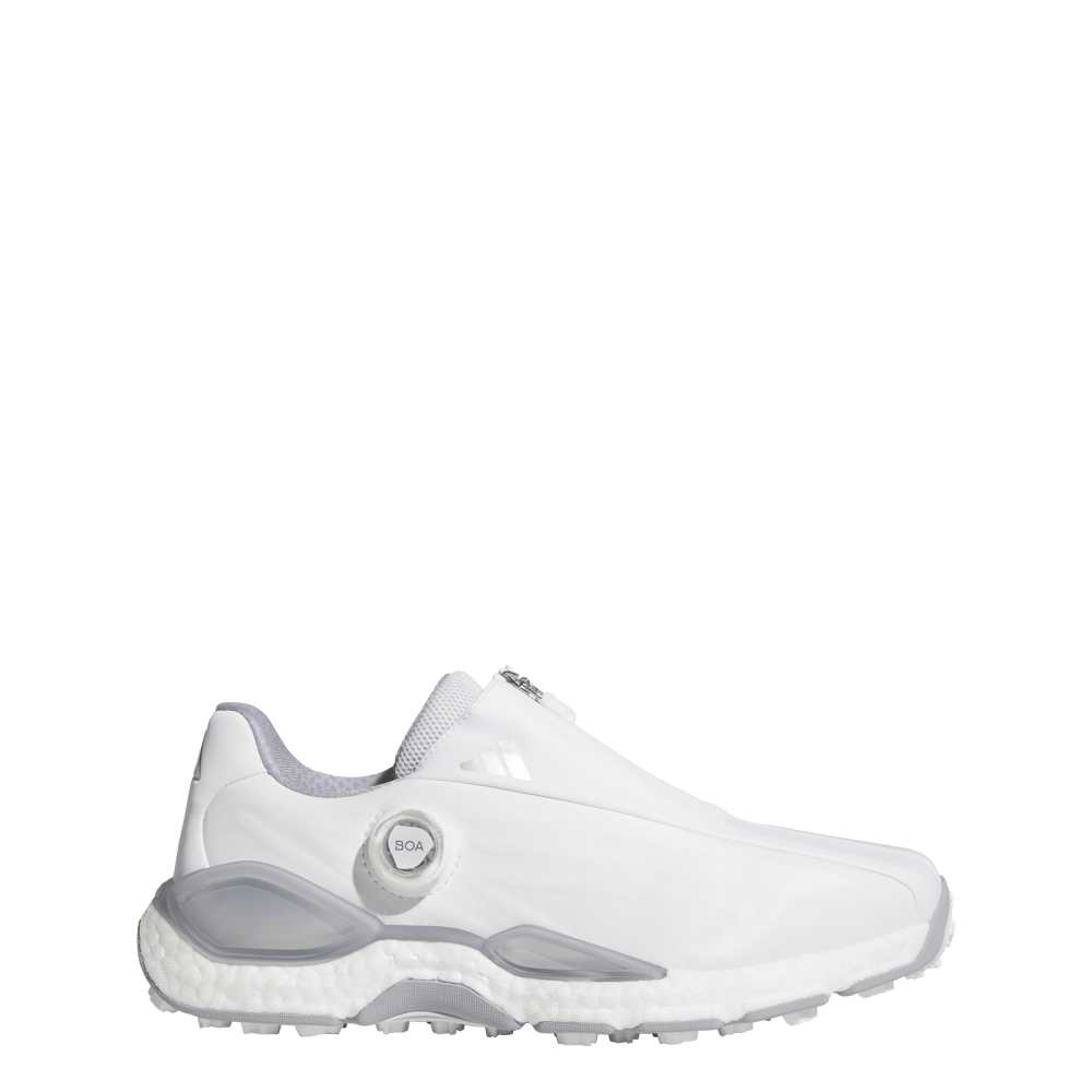adidas Mens CODECHAOS BOA 27 Spikeless Golf Shoes - White/Silver Met./Halo Silver