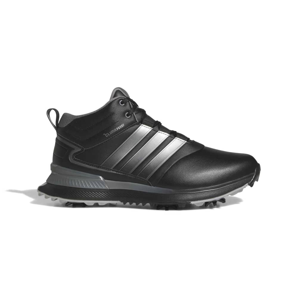 adidas Mens R2C MID Climaproof Spiked Golf Boots - Black/Iron/Silver