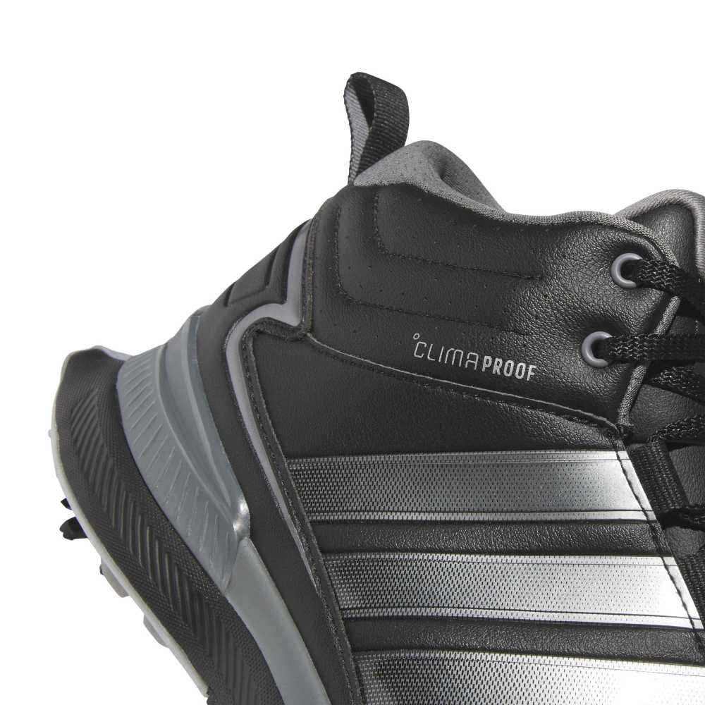 adidas Mens R2C MID Climaproof Spiked Golf Boots - Black/Iron/Silver