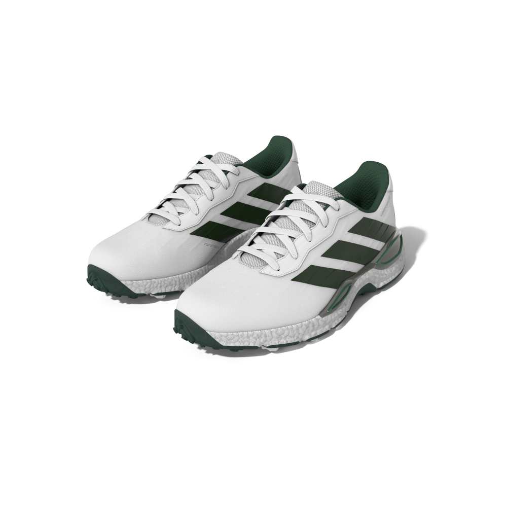 adidas Mens CODECHAOS 27 Spikeless Golf Shoes - White/Collegiate Green/Silver Met.