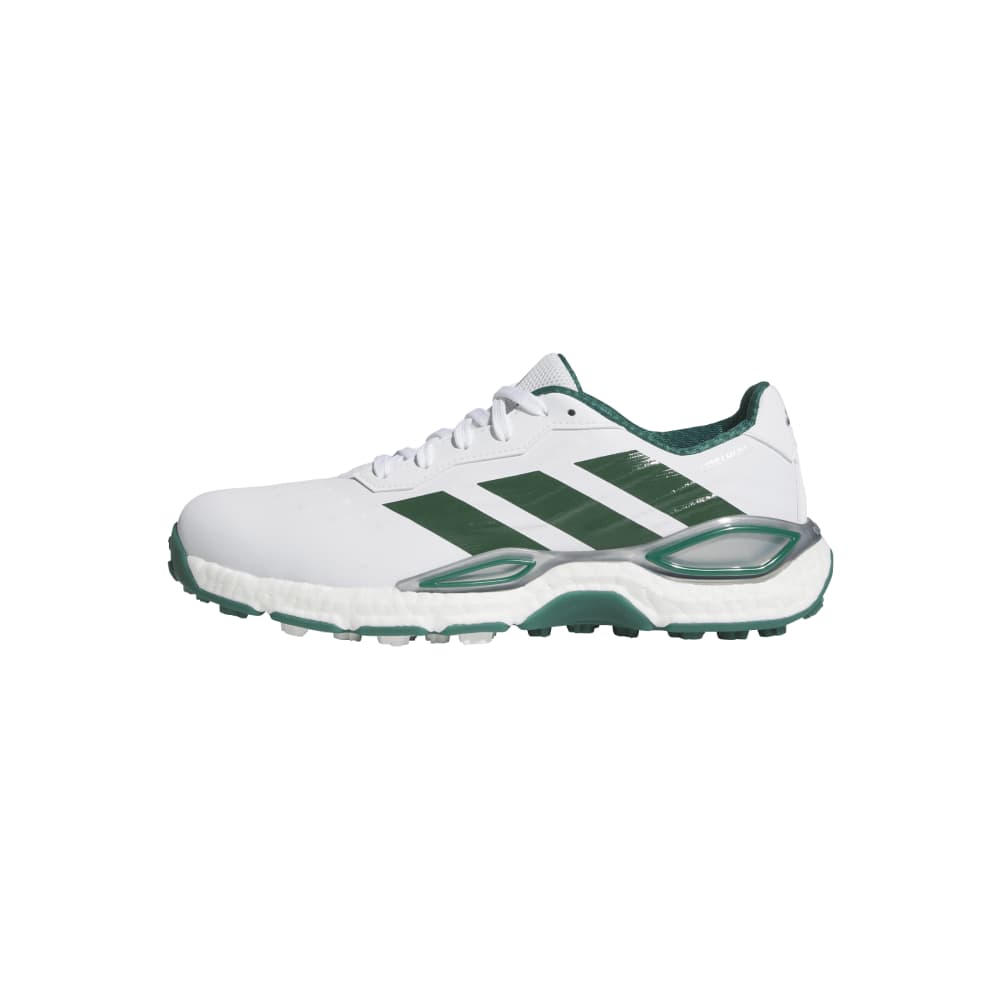 adidas Mens CODECHAOS 27 Spikeless Golf Shoes - White/Collegiate Green/Silver Met.