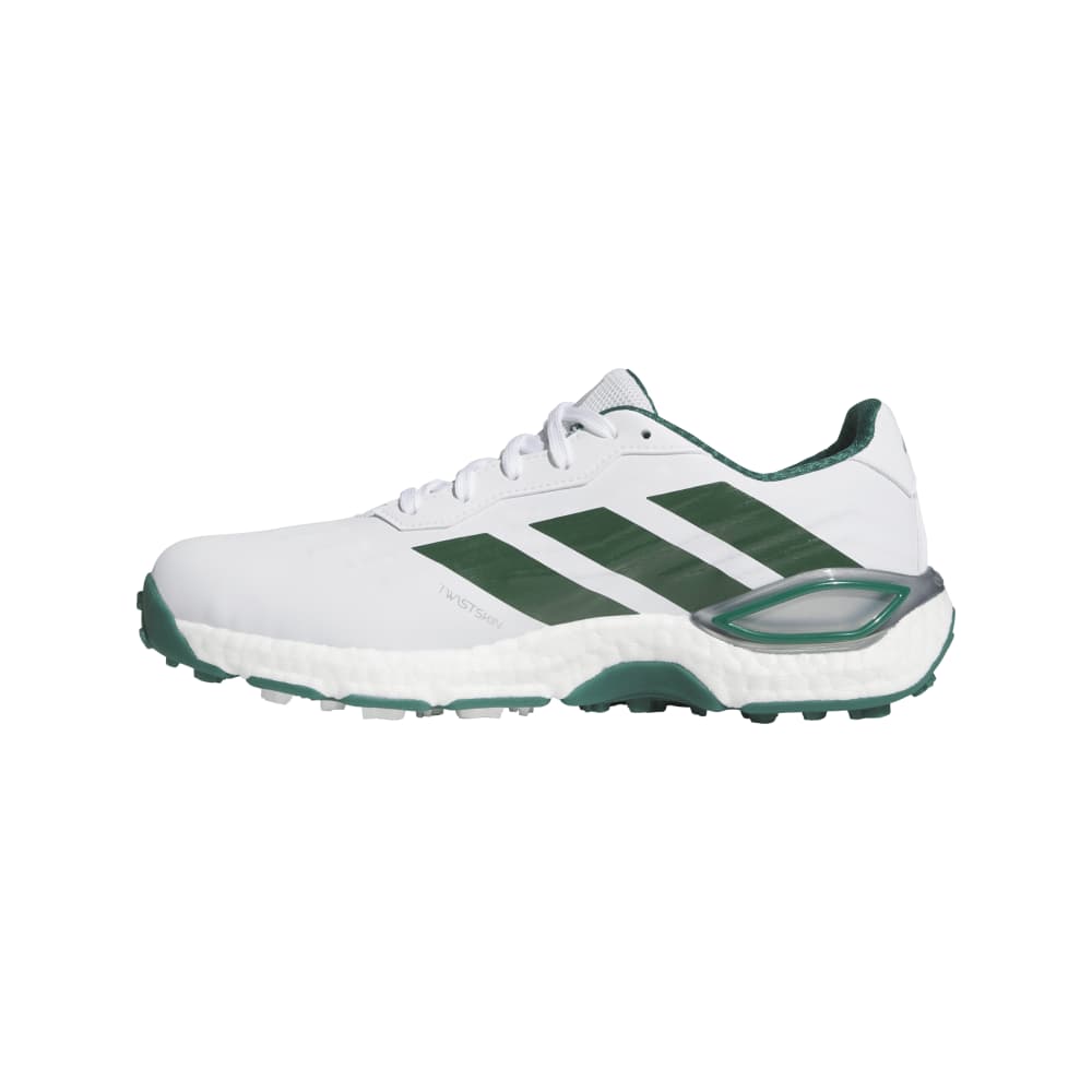 adidas Mens CODECHAOS 27 Spikeless Golf Shoes - White/Collegiate Green/Silver Met.