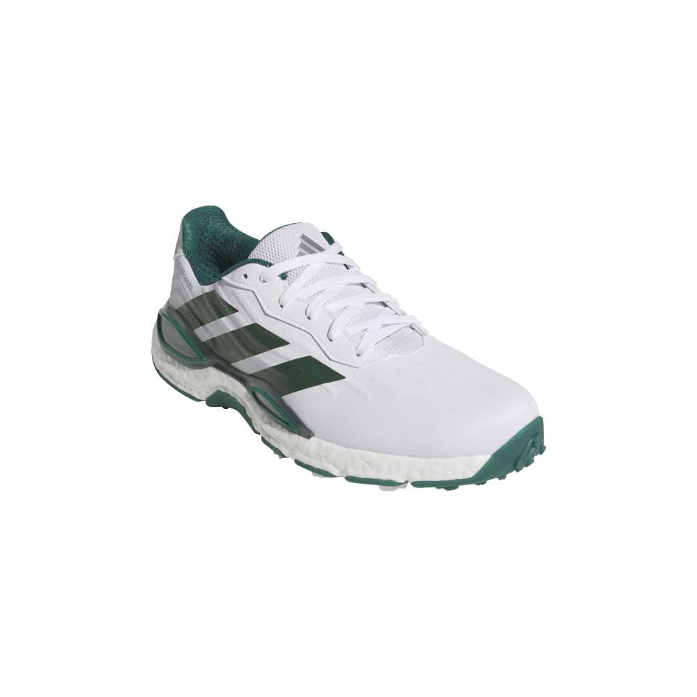 adidas Mens CODECHAOS 27 Spikeless Golf Shoes - White/Collegiate Green/Silver Met.