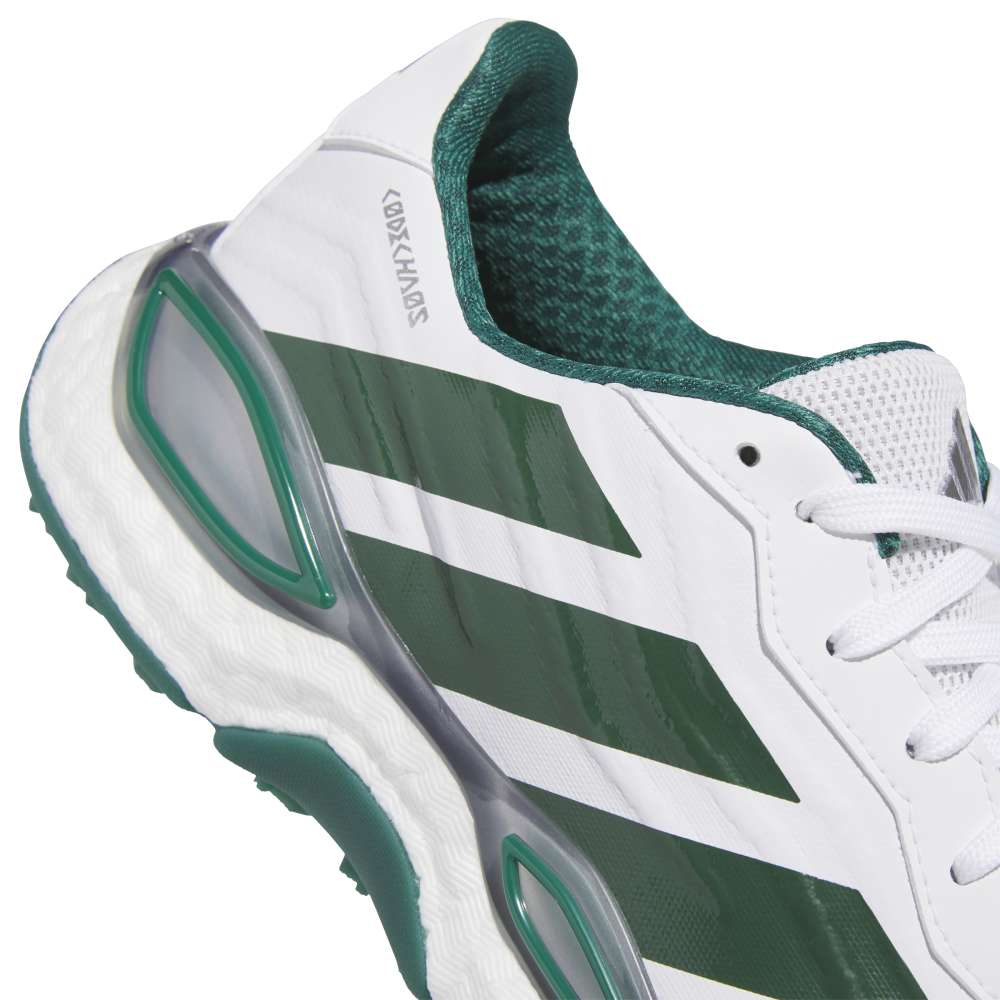 adidas Mens CODECHAOS 27 Spikeless Golf Shoes - White/Collegiate Green/Silver Met.