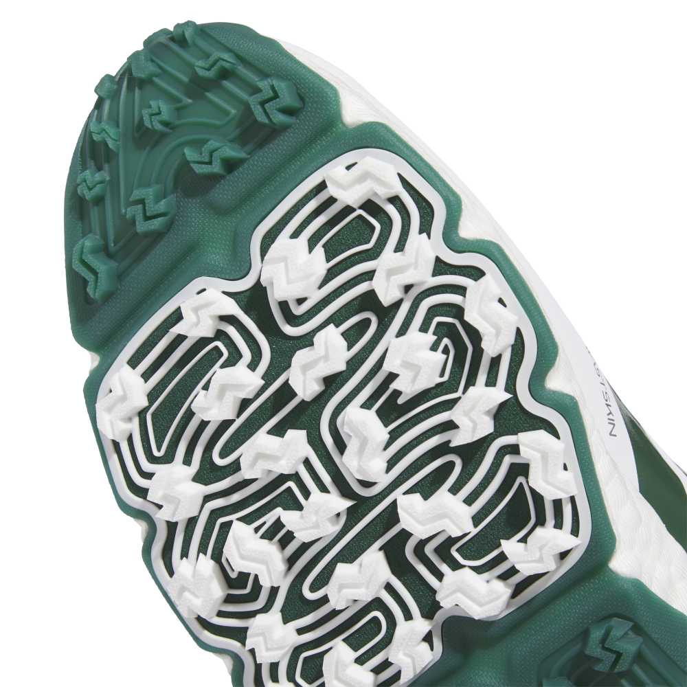 adidas Mens CODECHAOS 27 Spikeless Golf Shoes - White/Collegiate Green/Silver Met.