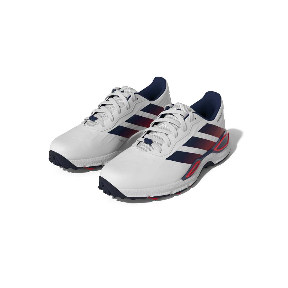 adidas Mens CODECHAOS 27 Spikeless Golf Shoes - White/Collegiate Navy/Pure Ruby