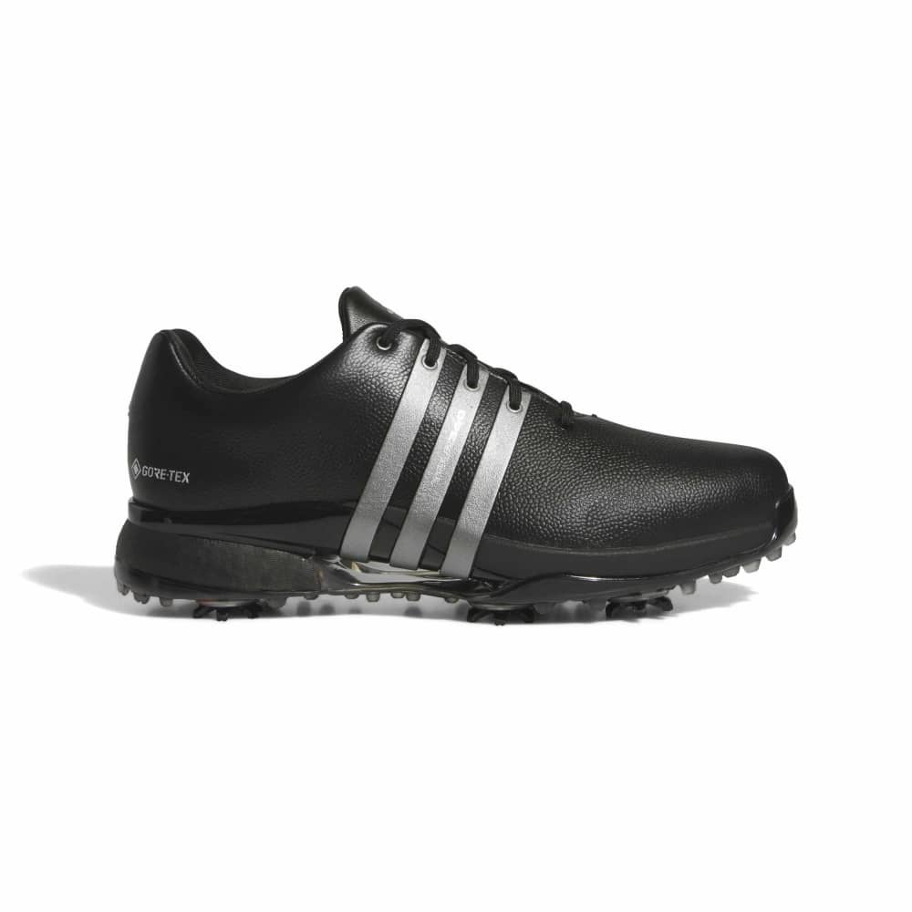 adidas Mens Tour360 Gore Tex Wide Spiked Golf Shoes Core Black/Iron Metallic/Lucid Red KK0789