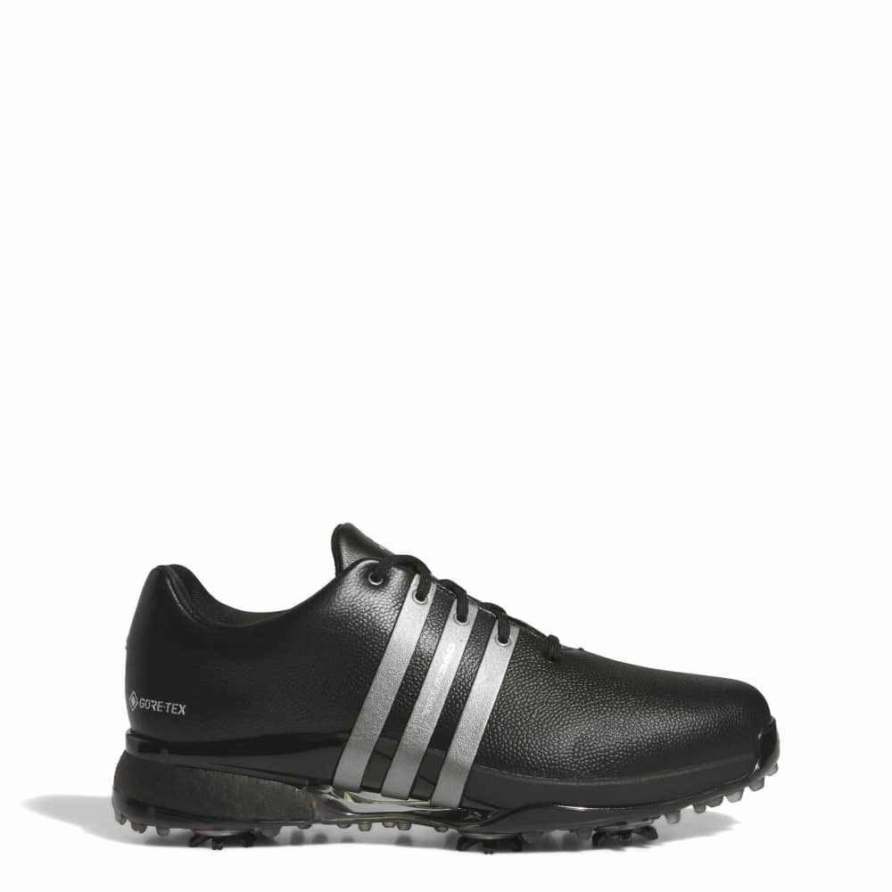 adidas Mens Tour360 Gore Tex Wide Spiked Golf Shoes Core Black/Iron Metallic/Lucid Red KK0789