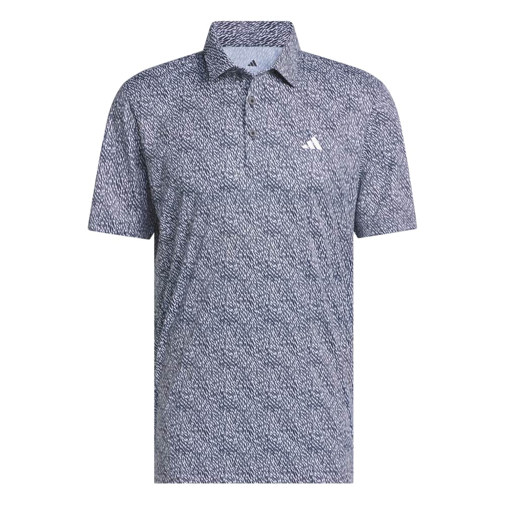 adidas Ultimate 365 Feather Print Polo Shirt - White/Collegiate Navy