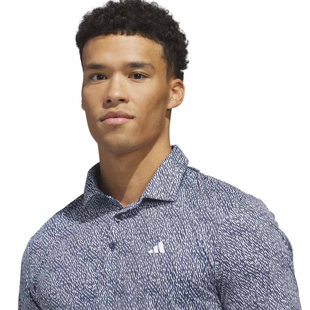 adidas Ultimate365 Feather Print Polo Shirt White / Collegiate Navy