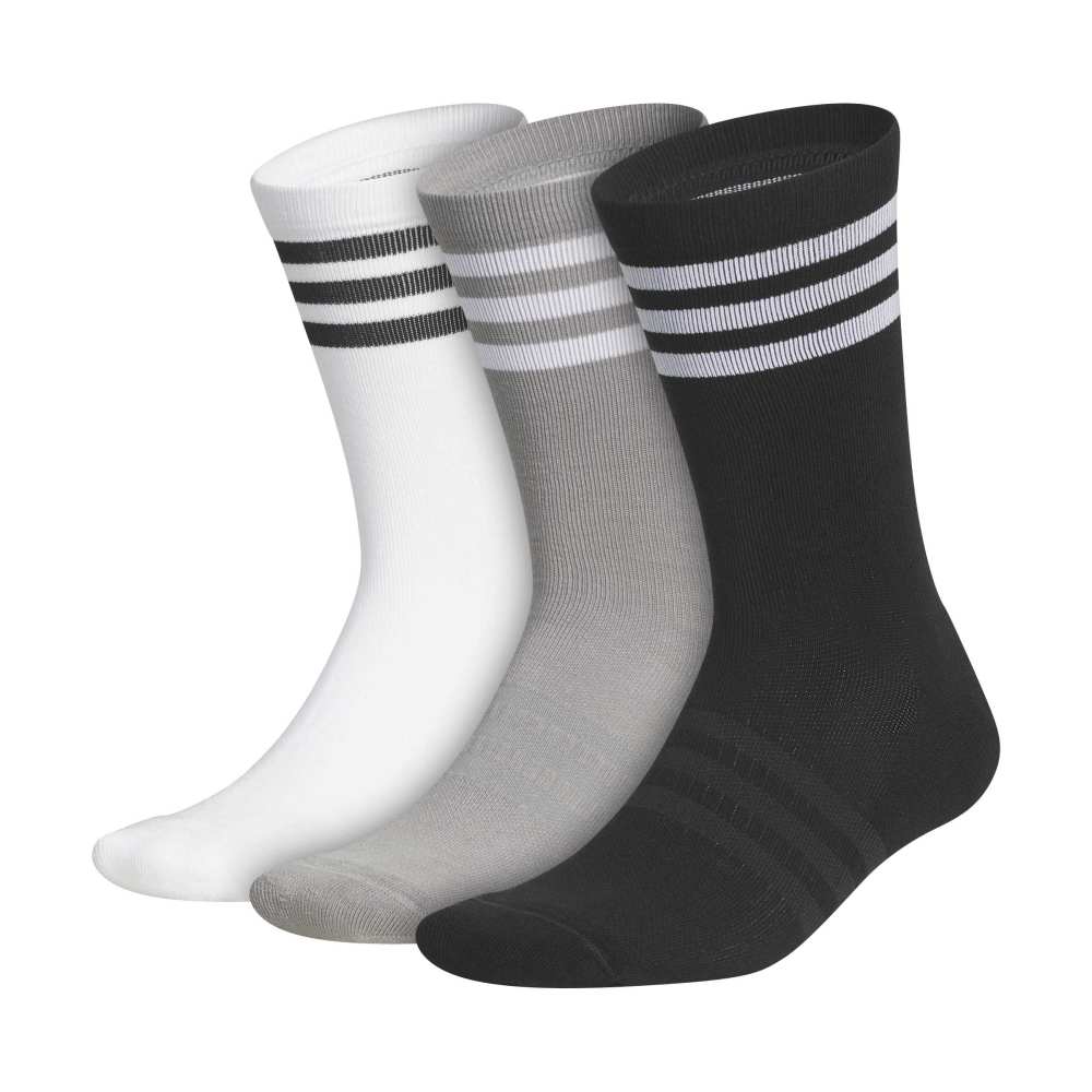 adidas 3 Pack Crew Golf Socks Multicolour KS2134