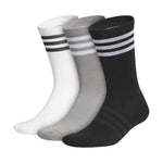 adidas 3 Pack Crew Golf Socks Multicolour KS2134
