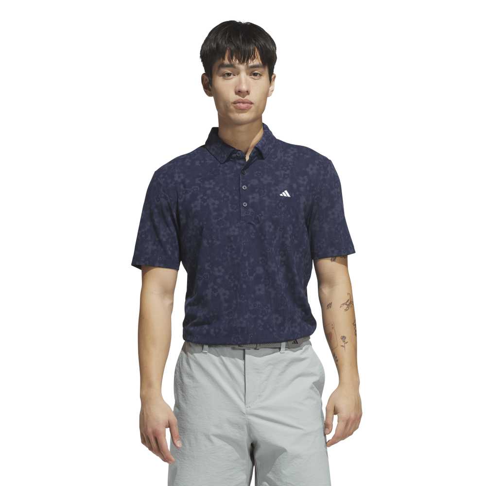 adidas Ultimate365+ Climacool Butterspun Mighty Blossom Print Polo Shirt Conavy