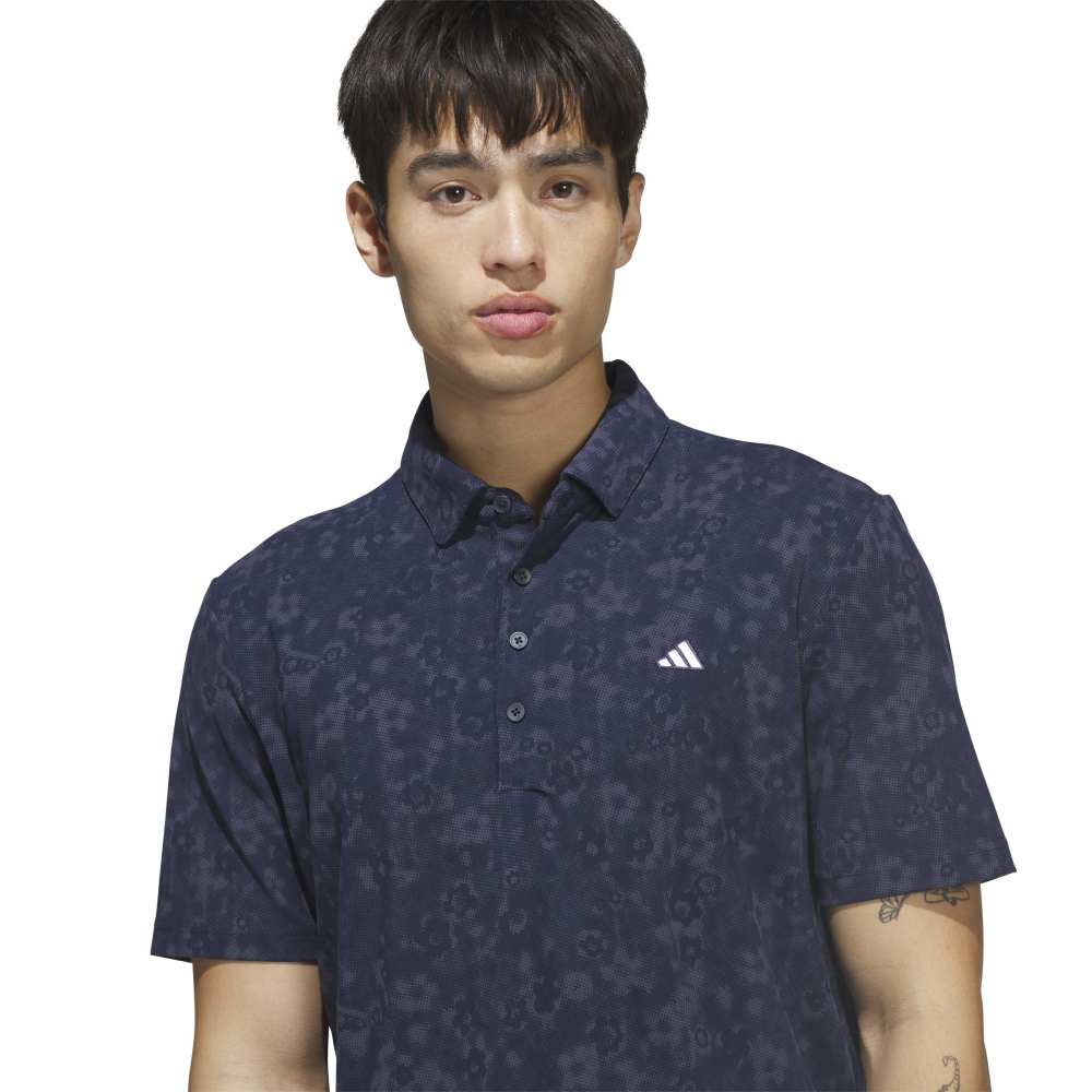 adidas Ultimate365+ Climacool Butterspun Mighty Blossom Print Polo Shirt Conavy