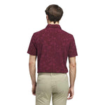 adidas Mens Ultimate365+ Climacool Butterspun Mighty Blossom Print Polo Shirt Maroon KU1176
